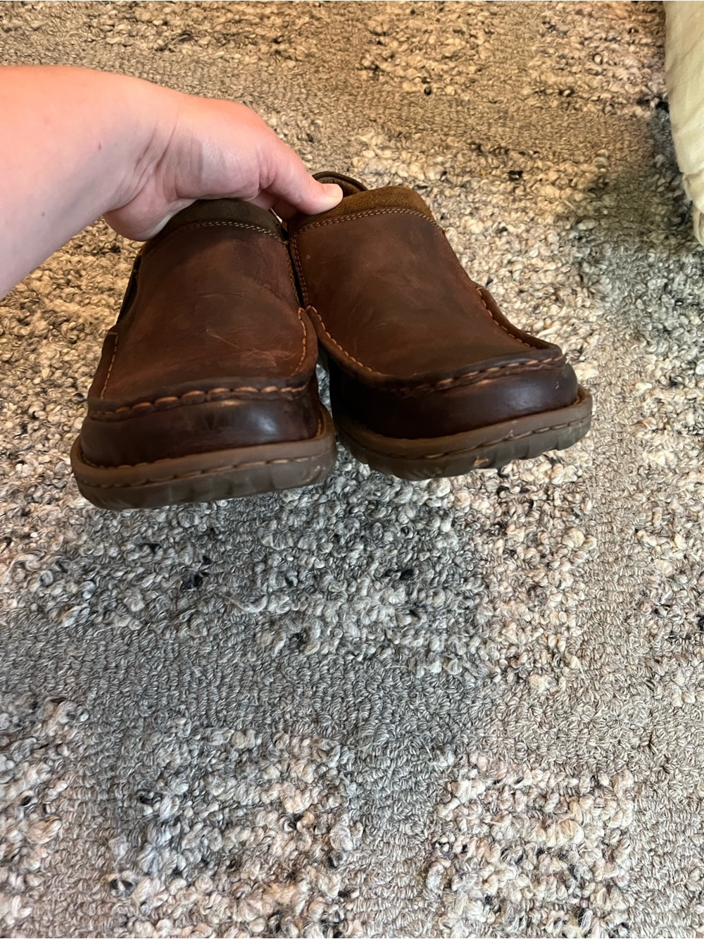 Born Men's Brown Leather Slip-On Loafers - Picture 4 of 8